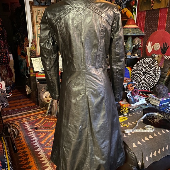 VTG WILSON’s Black Leather Long Jacket, size 8 - Picture 10 of 10